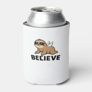 Cool Flying Sloth Believe Funny Motivational Desig Can Cooler