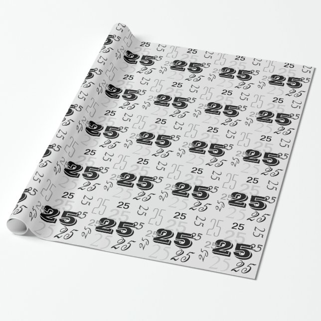 Cool Fonts Numbers Personalised Wrapping Paper (Unrolled)
