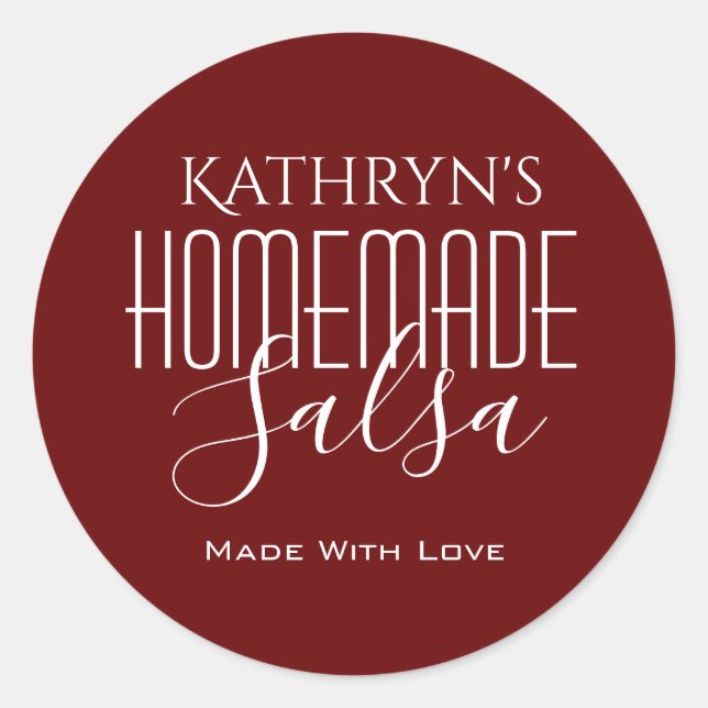 Cool Fonts Personalised "Homemade" Label (Front)