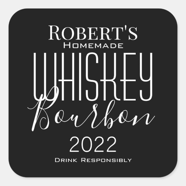 Cool Fonts Whiskey Bourbon Label (Front)