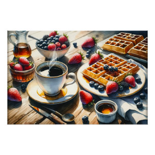 Cool food lovers Breakfast waffles Poster