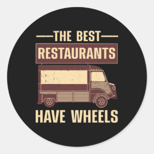 Cool Food Truck For Men Women Culinary Chef Pizza  Classic Round Sticker