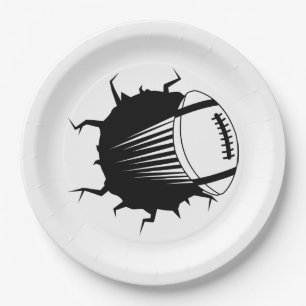 cool football sports party paper plates