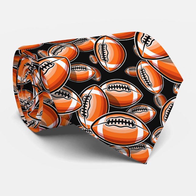 cool football sports pattern  tie (Rolled)
