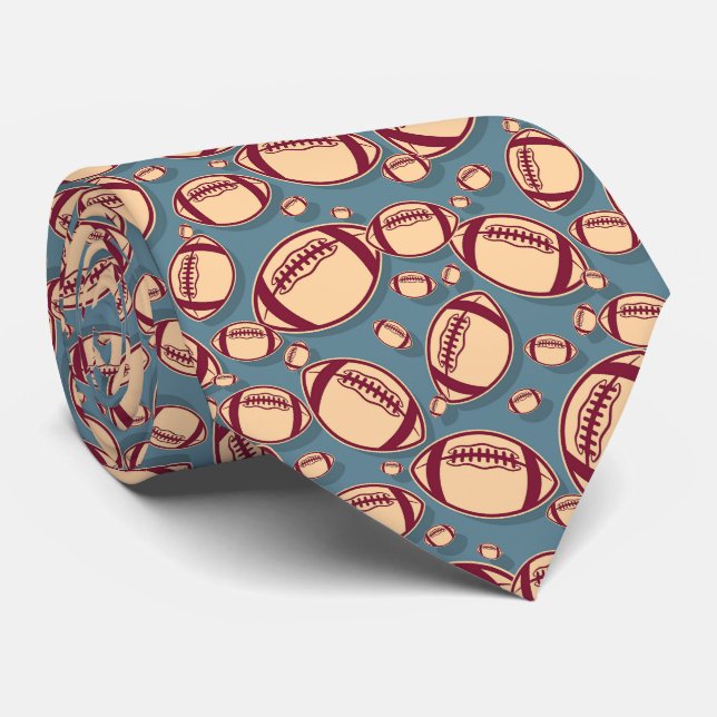 cool football sports pattern  tie (Rolled)