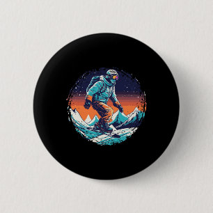 Cool For Snowboard And Ski Lover In The White Moun 6 Cm Round Badge