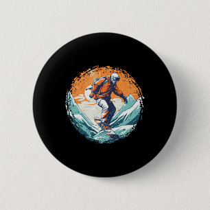 Cool For Snowboard And Ski Lover In The White Moun 6 Cm Round Badge