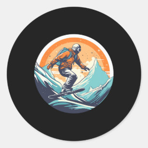 Cool For Snowboard And Ski Lover In The White Moun Classic Round Sticker