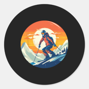 Cool For Snowboard And Ski Lover In The White Moun Classic Round Sticker