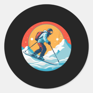 Cool For Snowboard And Ski Lover In The White Moun Classic Round Sticker