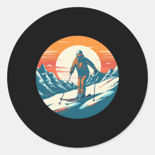 Cool For Snowboard And Ski Lover In The White Moun Classic Round Sticker