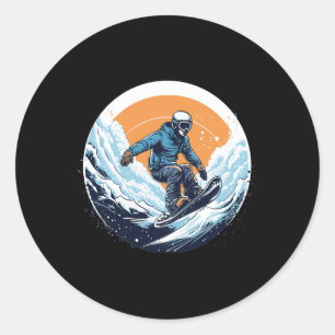 Cool For Snowboard And Ski Lover In The White Moun Classic Round Sticker