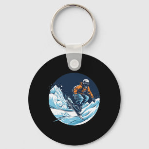 Cool For Snowboard And Ski Lover In The White Moun Key Ring