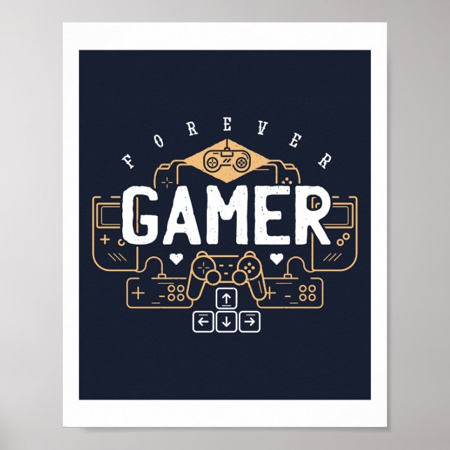 Cool Forever GAMER Gaming Gifts Teen Boy Girl Poster (Front)
