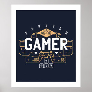 Cool Forever GAMER Gaming Gifts Teen Boy Girl Poster