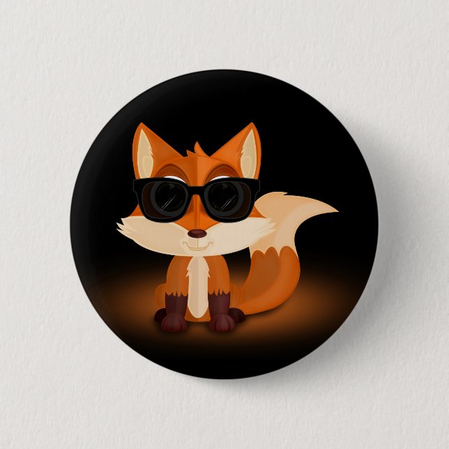 Cool Fox 6 Cm Round Badge (Front)