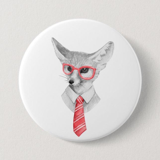 Cool fox 7.5 cm round badge (Front)