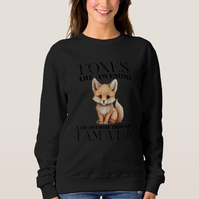 Cool Fox Design For Men Women Kids Wildlife Animal Sweatshirt (Front)