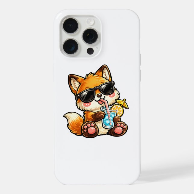 Cool Fox Drink iPhone Case (Back)