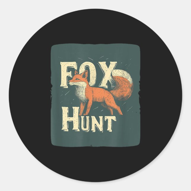 Cool Fox Hunting Costume For Adults And Kids  Classic Round Sticker (Front)