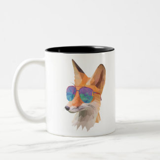 cool fox Two-Tone coffee mug