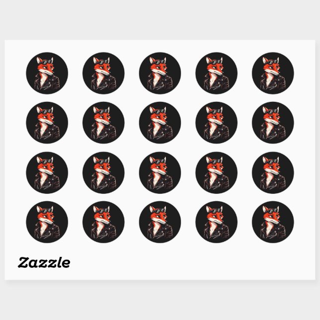 Cool Fox - Vintage Animal Classic Round Sticker (Sheet)