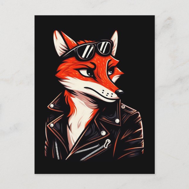 Cool Fox - Vintage Animal Postcard (Front)