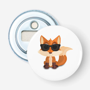 Cool Fox Wearing Sunglasses Cute Cartoon Animal Bottle Opener