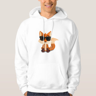 Cool Fox Wearing Sunglasses Cute Cartoon Woodland Hoodie