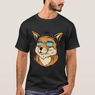 Cool Fox With Sunglasses And Headphones T-Shirt