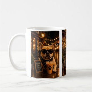Cool French Bulldog Coffee – “Good Vibes Only” Cut Mug