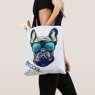 Cool French Bulldog in Sunglasses Tote Bag