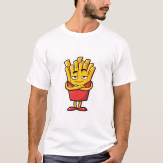 Cool French Fries Character with Attitude T-Shirt