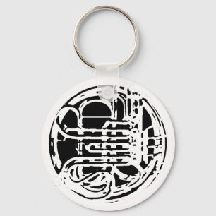 Cool French Horn Design Key Ring
