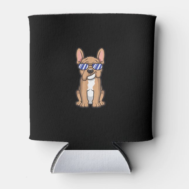 cool frenchie french bulldog sunglasses cute gift can cooler (Front)