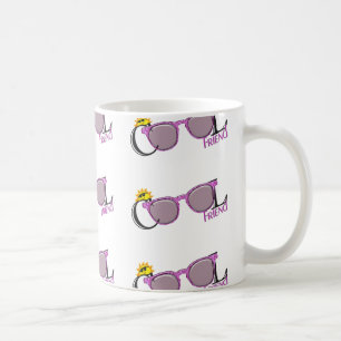 Cool Friend-sun and sunglasses on white Coffee Mug