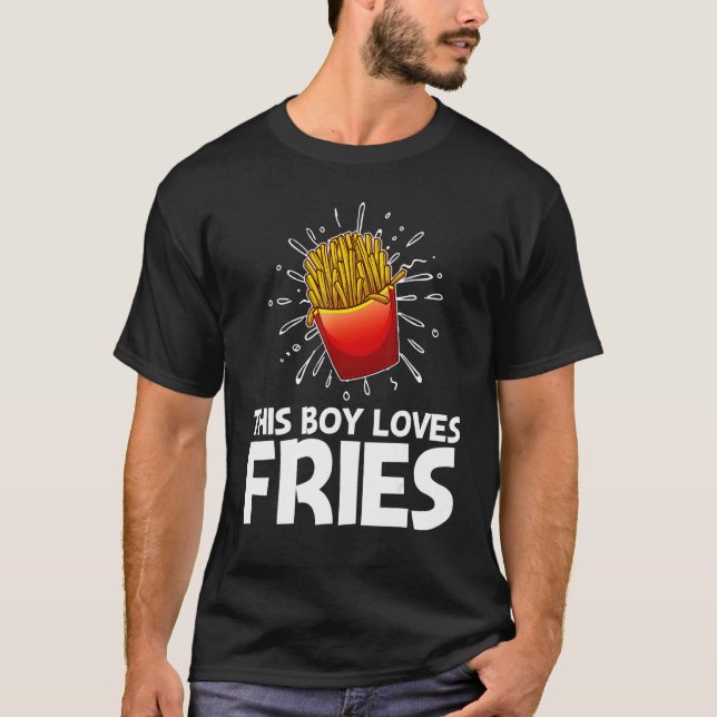Cool Fries For Boys Kids French Fry  Fast Food T-Shirt (Front)
