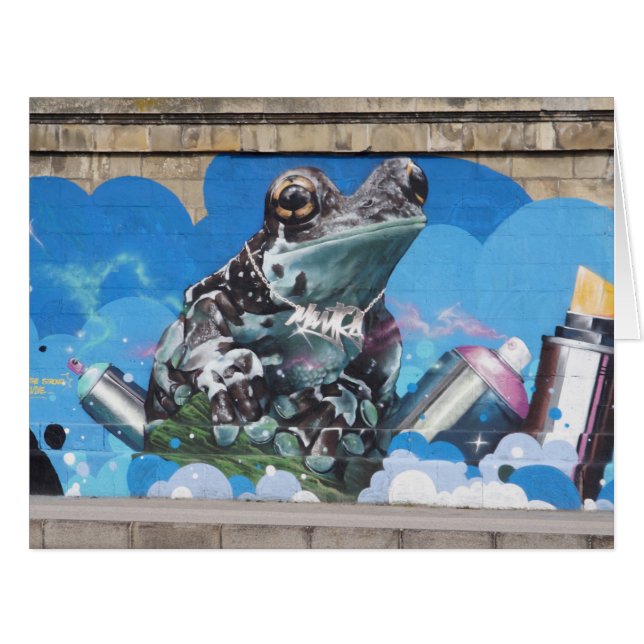 Cool Frog Between Spray Cans Graffiti (Front Horizontal)