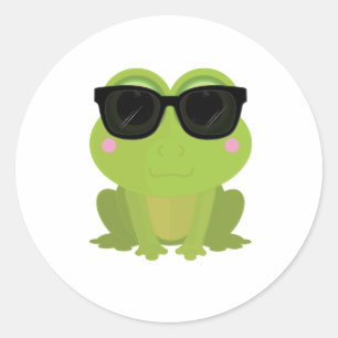 Cool Frog Classic Round Sticker