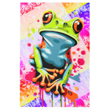 Cool Frog - Colourful Frog Painting 