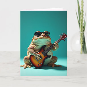 Cool Frog Musician Birthday Card
