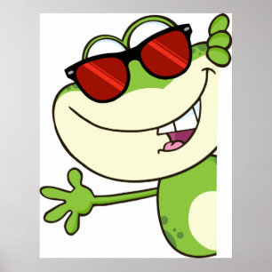 Cool Frog Wearing Red Sunglasses Poster