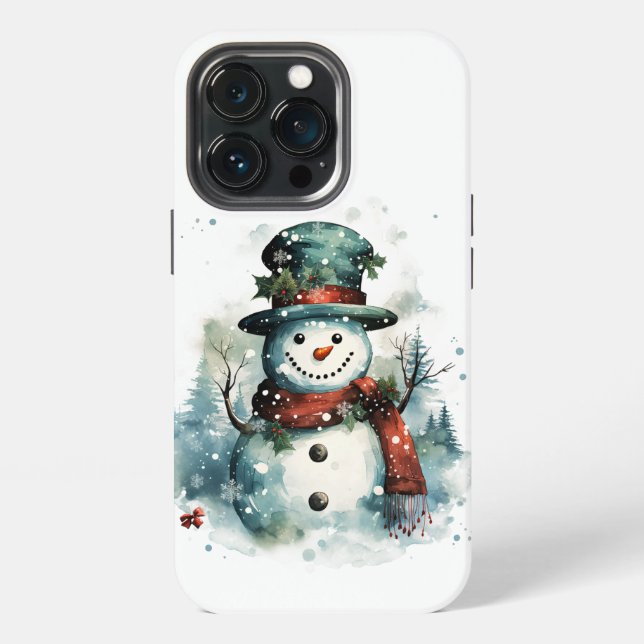 ❄️📱 Cool Frosty Snowman iPhone Case 📱❄️ (Back)