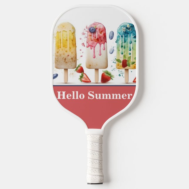 Cool Fruit Popscles, HELLO SUMMER  Pickleball Paddle (Front)