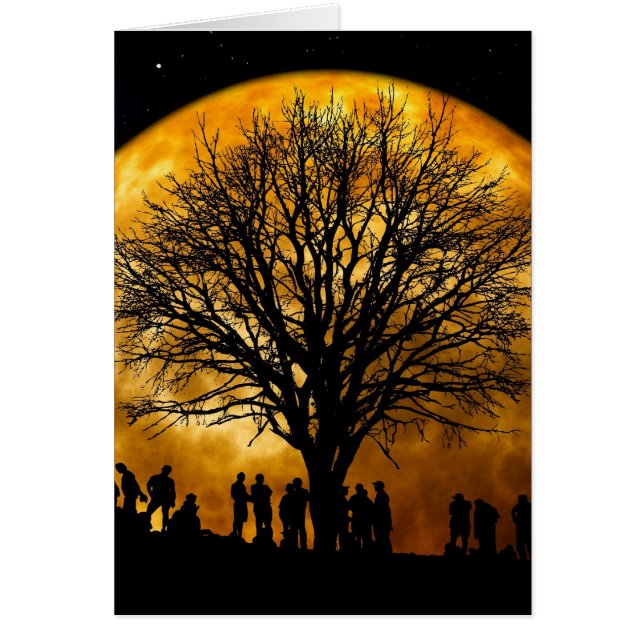 Cool Full Harvest Moon Tree Silhouette Gifts (Front)