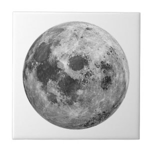 Cool Full Moon Graphic Space Astronomy Science Ceramic Tile