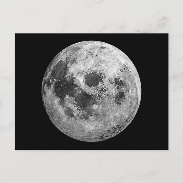 Cool Full Moon Graphic Space Astronomy Science Holiday Postcard (Front)