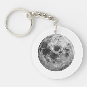 Cool Full Moon Graphic Space Astronomy Science Key Ring