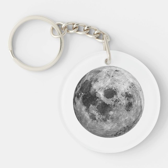 Cool Full Moon Graphic Space Astronomy Science Key Ring (Front)