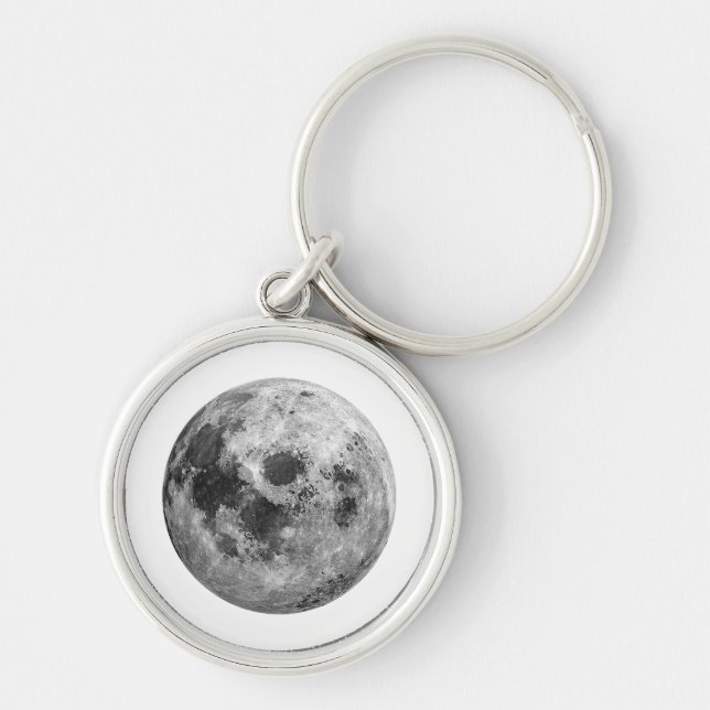 Cool Full Moon Graphic Space Astronomy Science Key Ring (Front)